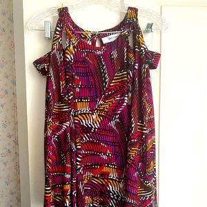 Jones Studio Patterned Cold Shoulder Blouse
